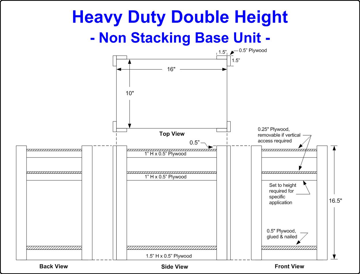 Diagram of an Heavy Duty Double-height Crate