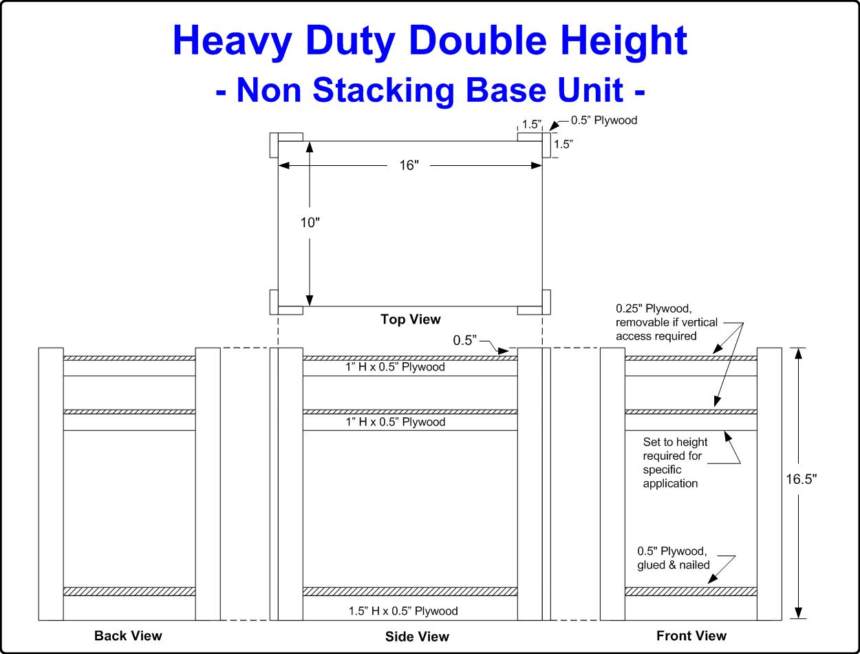 Diagram of an Heavy Duty Double-height Crate