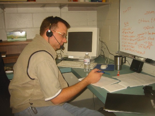 Photo of David, VE3NFA at the Ottawa Fire Service Dispatch Centre