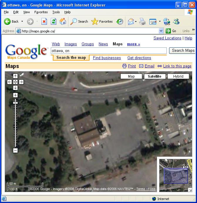 Satellite View of Ottawa fire Service Dispatch Centre